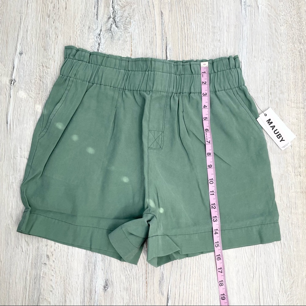Mauby Paperbag Waist Green Shorts Sz Medium - Picture 6 of 11